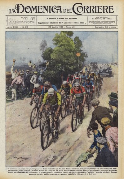The Italian champions participating in the Tour de France have animated with great energy by Achille Beltrame