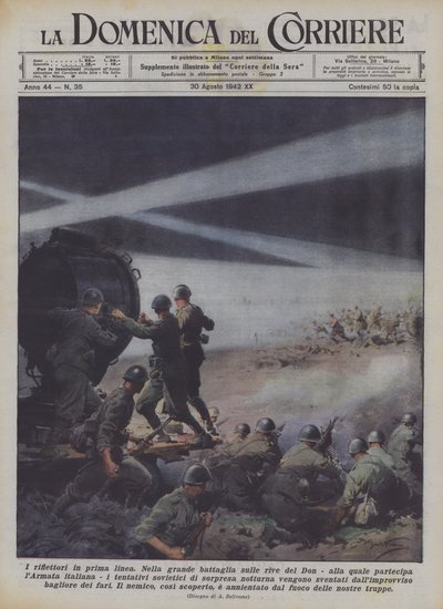 The Spotlights on the Front Line by Achille Beltrame