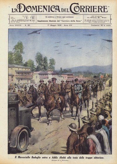 Marshal Badoglio Enters Addis Ababa at the Head of the Victorious Troops by Achille Beltrame
