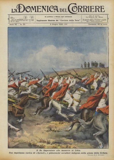 The King Emperor at Maneuvers in Libya by Achille Beltrame