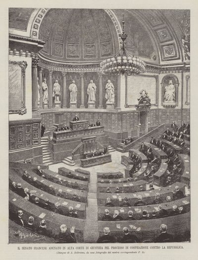 The French Senate Assembled in High Court of Justice for the Conspiracy Trial Against the Republic by Achille Beltrame