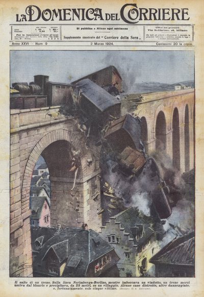 The Jump of a Train by Achille Beltrame