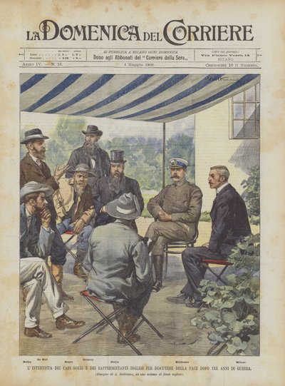 The Interview Between Boer Leaders and English Representatives to Discuss Peace After Three Years of War by Achille Beltrame