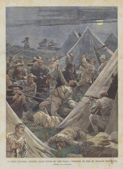 The Anglo-Boer War, Disastrous Night Assault on the English Camp at Tweefontein by the ? by Achille Beltrame