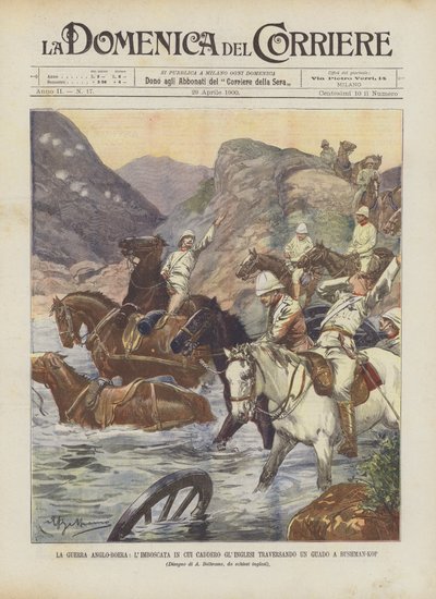 The Anglo-Boer War, The Ambush in Which the English Fell While Crossing a Ford at Bushman-Kop by Achille Beltrame