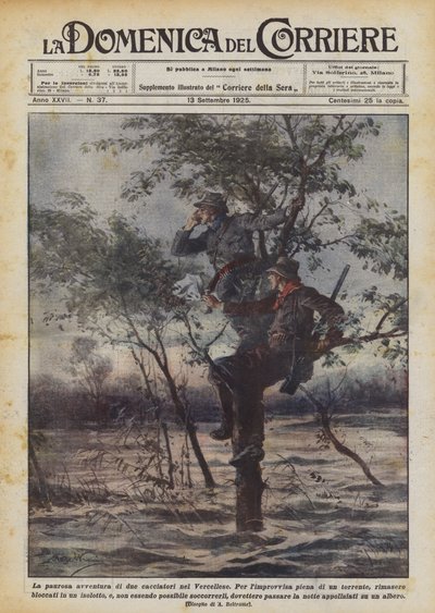 The Fearful Adventure of Two Hunters in Vercelli by Achille Beltrame