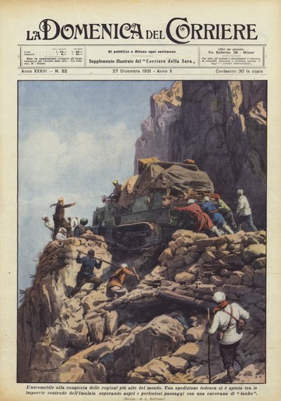 The Automobile Conquers the Highest Regions of the World by Achille Beltrame