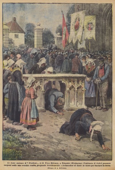 The Curious Festivals, the Pardon of St. Yves Heloury, in Treguier (Brittany) by Achille Beltrame