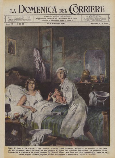 Night of Fire in La Spezia by Achille Beltrame