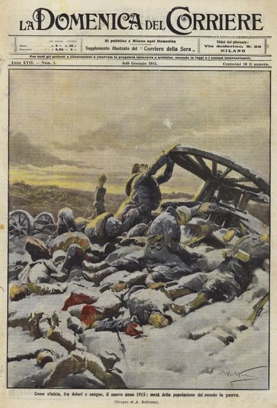 The new year 1915 with half the population of the world at war by Achille Beltrame