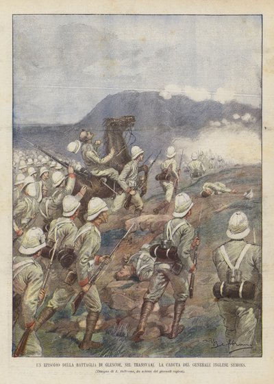 An Episode of the Battle of Glencoe, in the Transvaal The Fall of the English General Symons by Achille Beltrame
