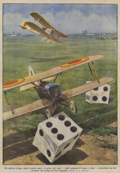 A Curious Pastime of the Winged Men by Achille Beltrame