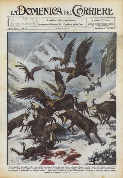 A Singular Battle on the Peaks by Achille Beltrame