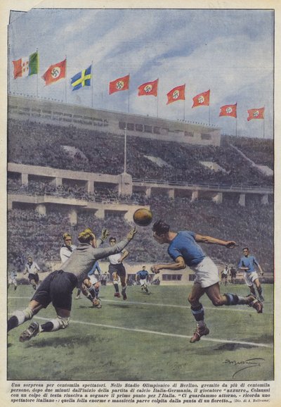 A surprise for one hundred thousand spectators by Achille Beltrame