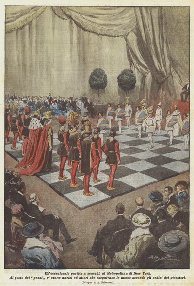 An Exceptional Chess Game at the Metropolitan in New York by Achille Beltrame