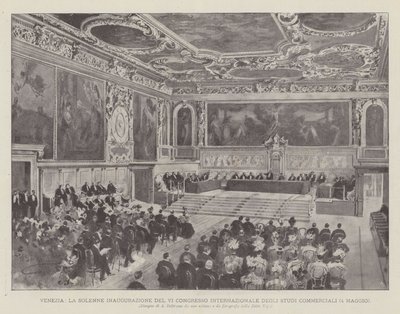 Venice, The Solemn Inauguration of the VI International Congress of Commercial Studies (May 4) by Achille Beltrame