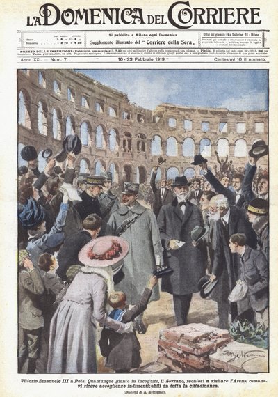 Vittorio Emanuele III in Pola by Achille Beltrame