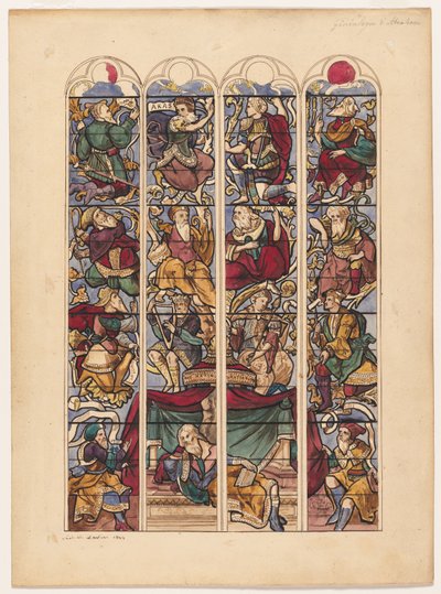 Study for Four Stained Glass Windows (detail) by Achille Devéria
