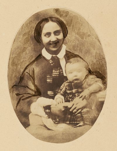 Portrait of Marie Devéria with Her Son by Achille Devéria