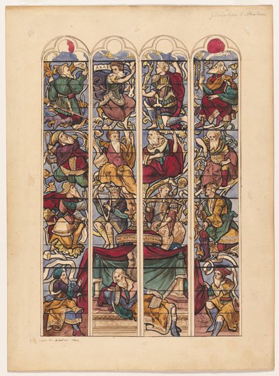 Study for Four Stained Glass Windows (detail) by Achille Devéria
