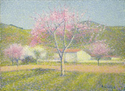An Orchard in Springtime, Apple Trees in Bloom by Achille Lauge