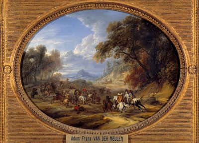 Attack of a Convoy by Robbers by Adam Frans van der Meulen