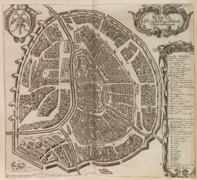 Map of Moscow. From: Vermehrte Newe Beschreibung der Muscowitischen by Adam Olearius