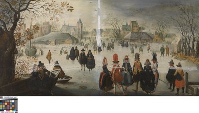 Winter Landscape with Skating by Adam van Breen