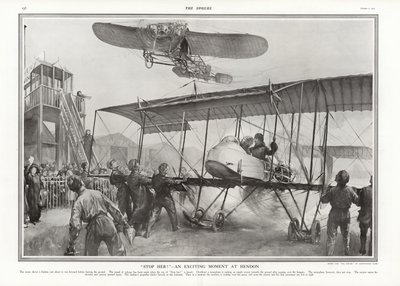 Near accident at Hendon Aerodrome, 1913 by Addison Thomas Millar