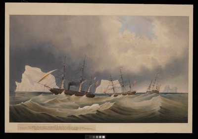 H.M.S. Phoenix with Her Consorts, The Diligence and Breadalbane, Among the Icebergs by Admiral Edward Augustus Inglefield