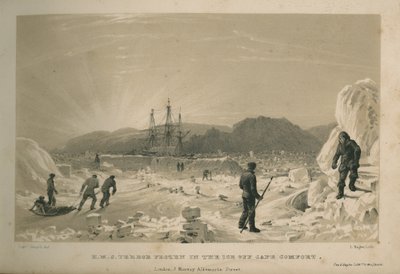 H.M.S. Terror frozen in the ice off Cape Comfort by Admiral William Henry Smyth