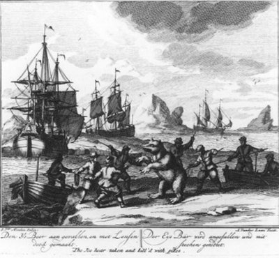 The Polar Bear Attacked and Killed with Lances (No.10 from the Whaling Series) by Adolf van der Laan