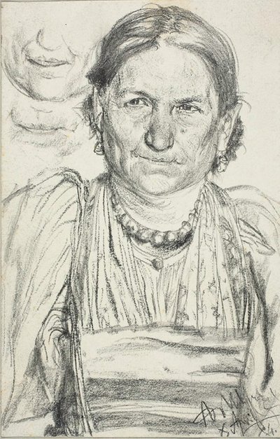 Portrait of a Peasant Woman by Adolph Menzel