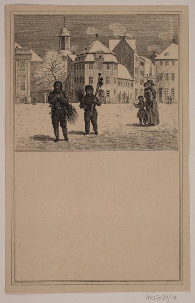 The Chimney Sweeps. No. 16 in Chr. Winther and M. Rørbye, "25 Pictures for Small Children" by Johan Adolph Kittendorff