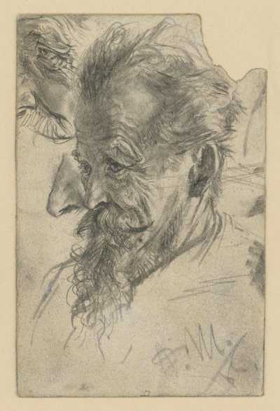 Older Male Head with Goatee and Details by Adolph Menzel