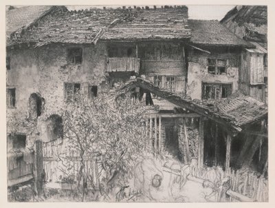 Old Houses in Interlaken by Adolph Menzel