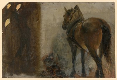 Harnessed Horse by Adolph Menzel
