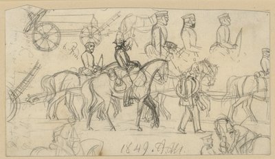 Artillery and Cavalry Studies by Adolph Menzel