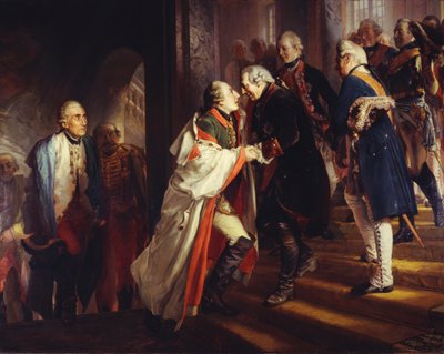 Meeting of Frederick II with Emperor Joseph II in Neisse in 1769 by Adolph Menzel