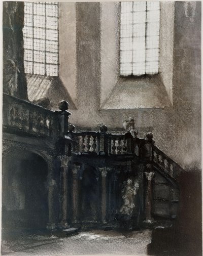 View of a Baroque Organ Loft by Adolph Menzel