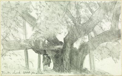 The 1000-Year-Old Linden in Lorch Monastery by Adolph Menzel