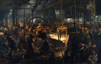 Iron Rolling Mill (Modern Cyclops) by Adolph Menzel