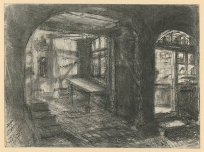 Interior of a Farmhouse by Adolph Menzel