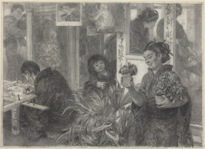 Japanese Artist at Work by Adolph Menzel