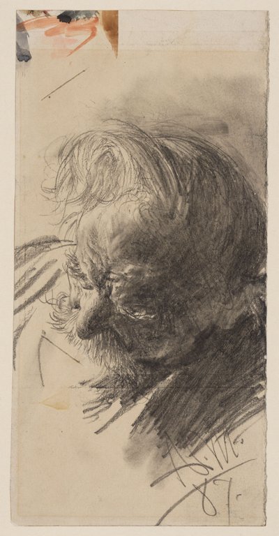 Head Study of a Bearded Old Man by Adolph Menzel
