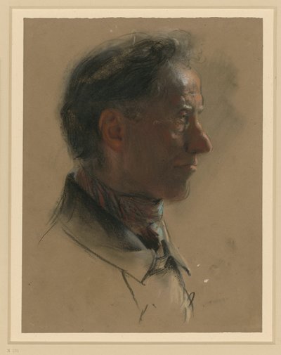 Male Head Facing Right by Adolph Menzel