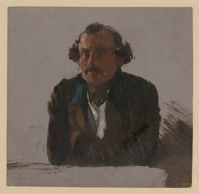 Male Bust with Crossed Arms, Supported, En Face by Adolph Menzel