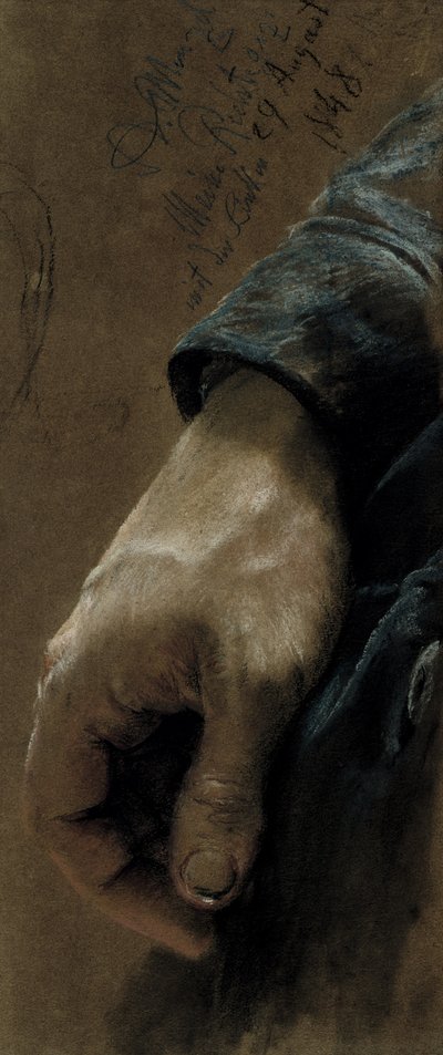 My Right Hand Drawn With my Left Hand by Adolph Menzel