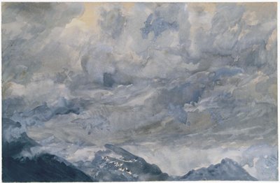 Cloudy Sky over Mountain Peaks by Adolph Menzel