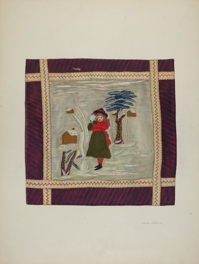 Applique Coverlet (Detail) by Adolph Opstad